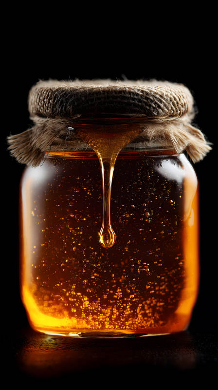蜂蜜罐特寫(xiě)美味甜蜜-圖片