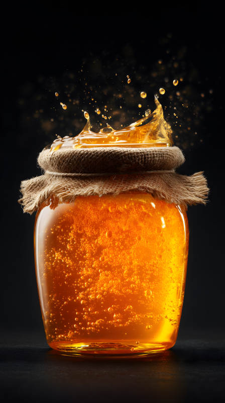 蜂蜜飛濺特寫鏡頭-圖片