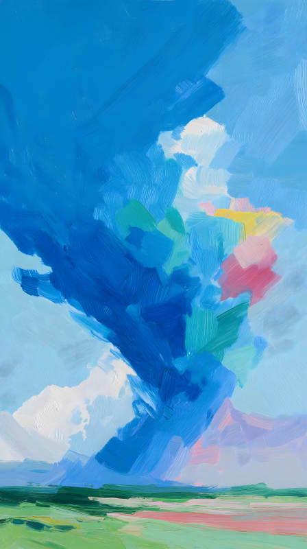 天空風景油畫-圖片