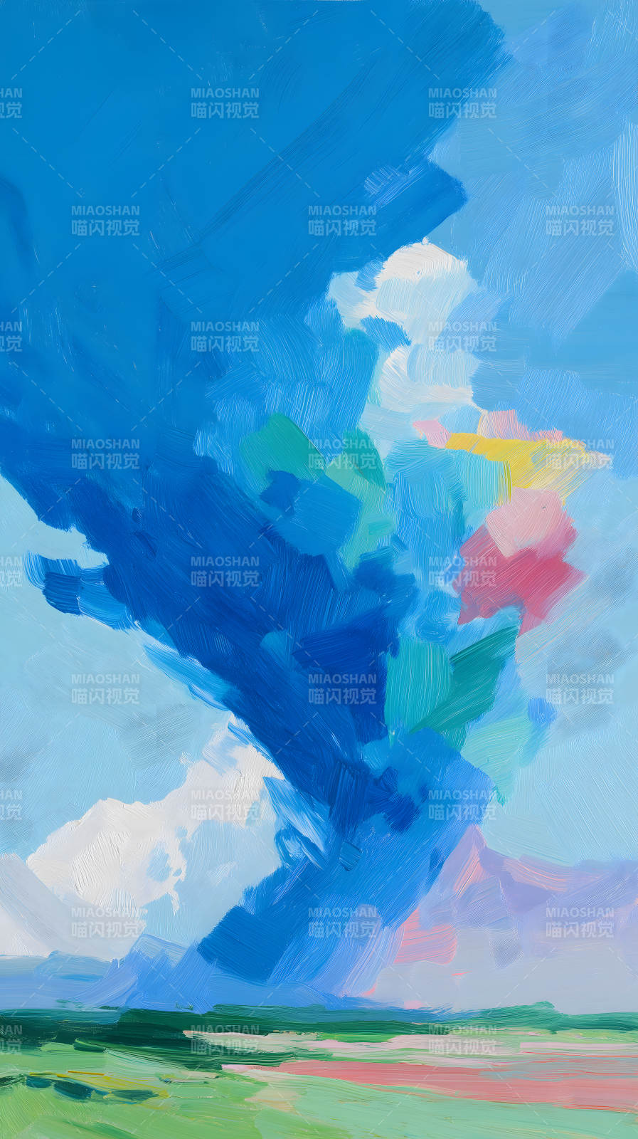 天空風景油畫-圖片