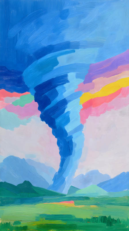 風暴下的彩色風景-圖片