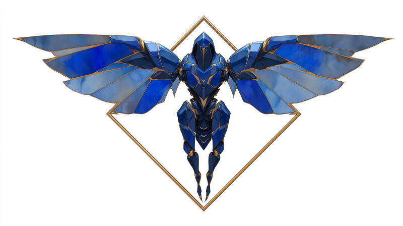 藍(lán)羽翼機(jī)甲圖案-圖片