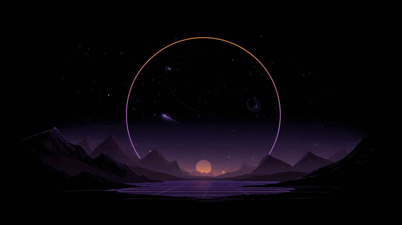 宇宙星空下的靜謐風(fēng)景-圖片