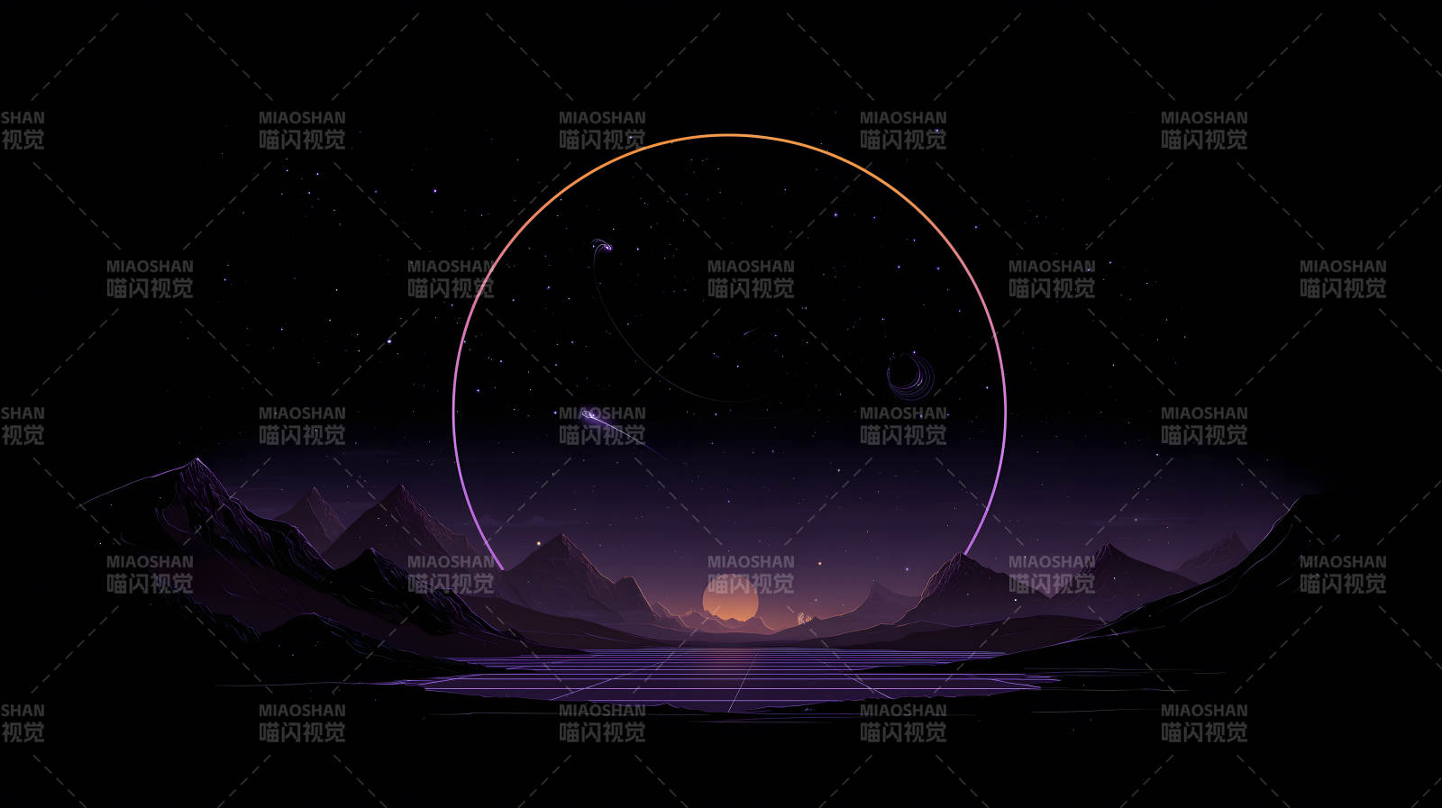 宇宙星空下的靜謐風景-圖片