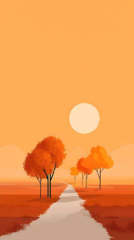 秋日暖陽樹影婆娑-圖片