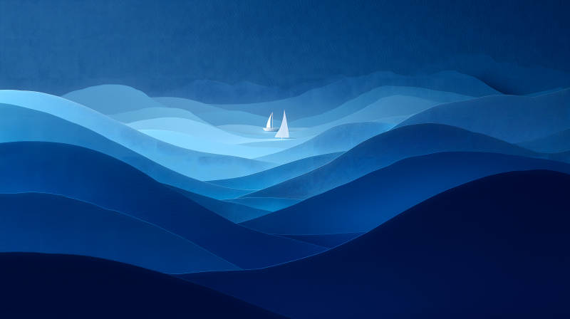 藍海揚帆靜謐悠遠-圖片