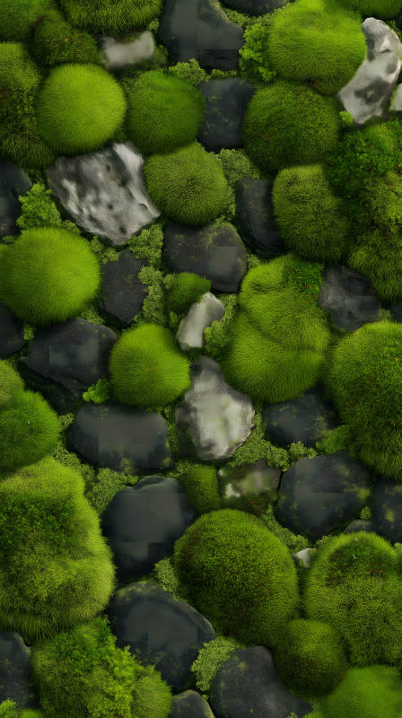 苔蘚覆蓋巖石-圖片