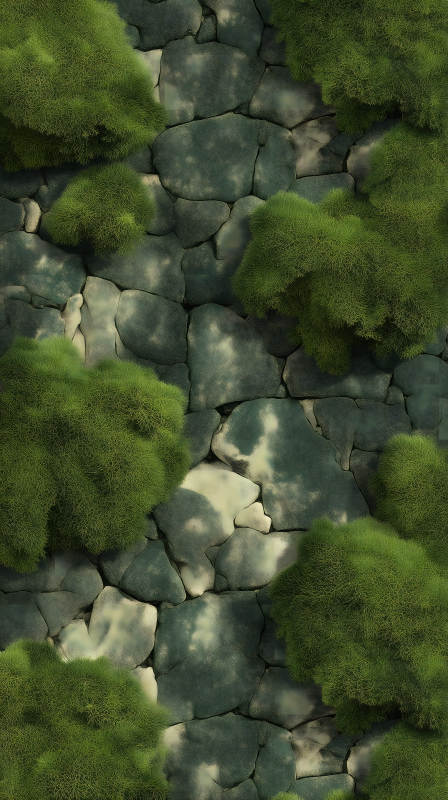 石墻青苔生長-圖片