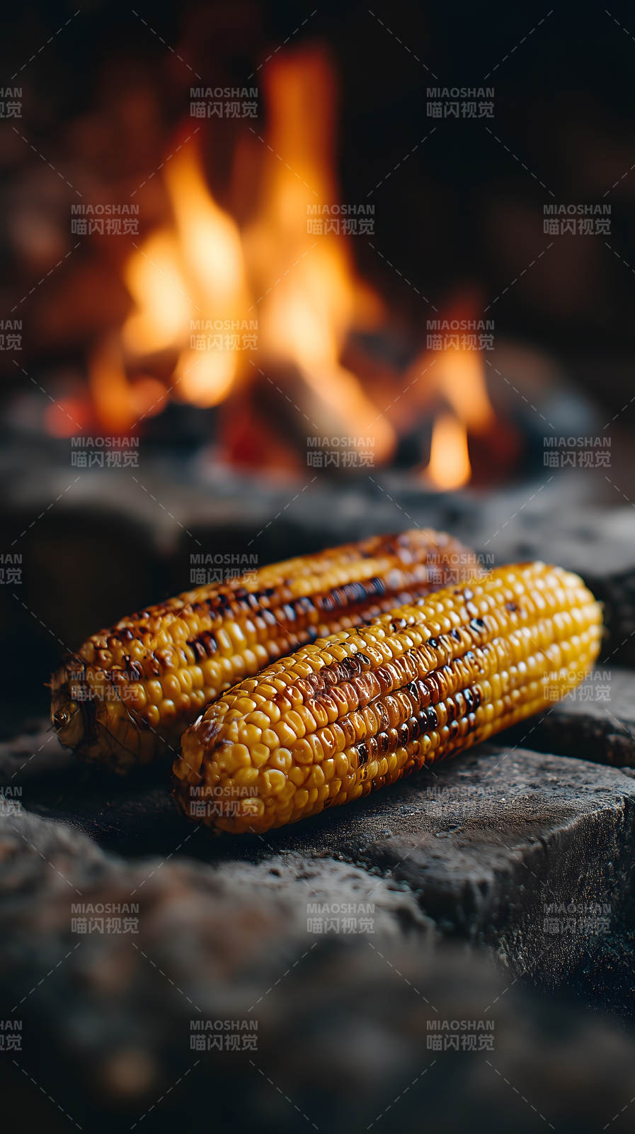 烤玉米火焰-圖片
