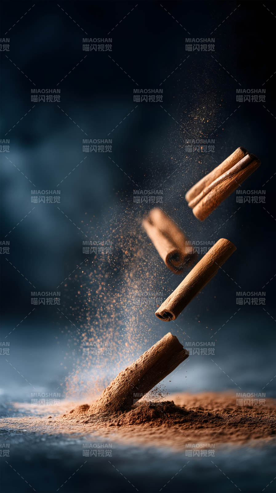 肉桂粉飛濺瞬間-圖片