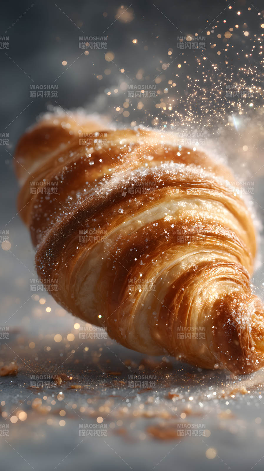 金黃酥脆的牛角面包-圖片