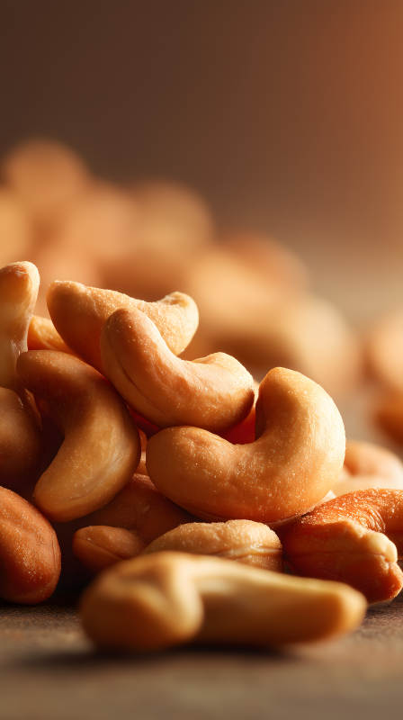 美味的烤腰果特寫-圖片