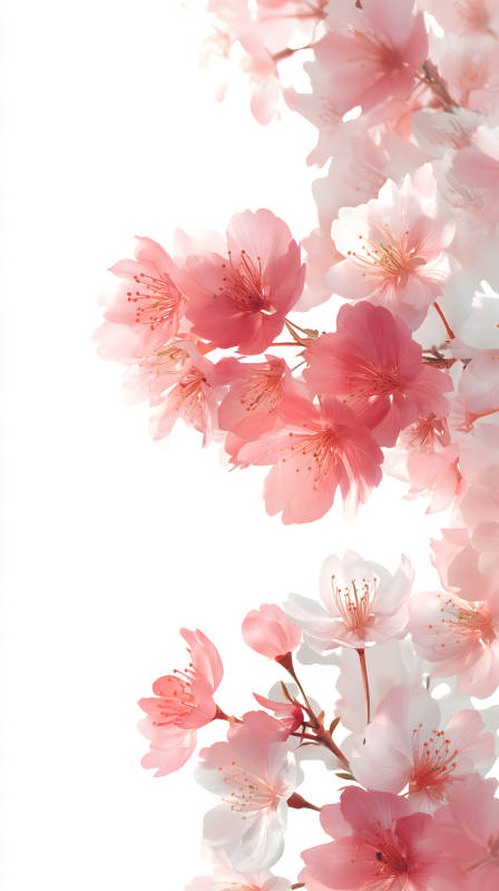 粉色櫻花盛開特寫-圖片