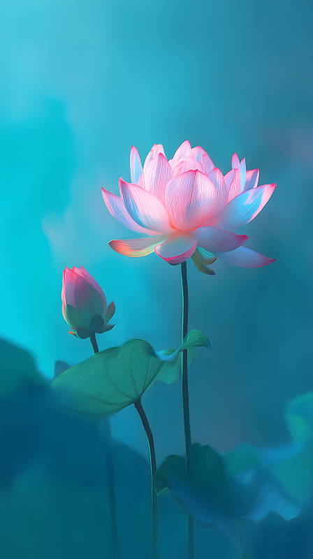 蓮花綻放美如畫-圖片