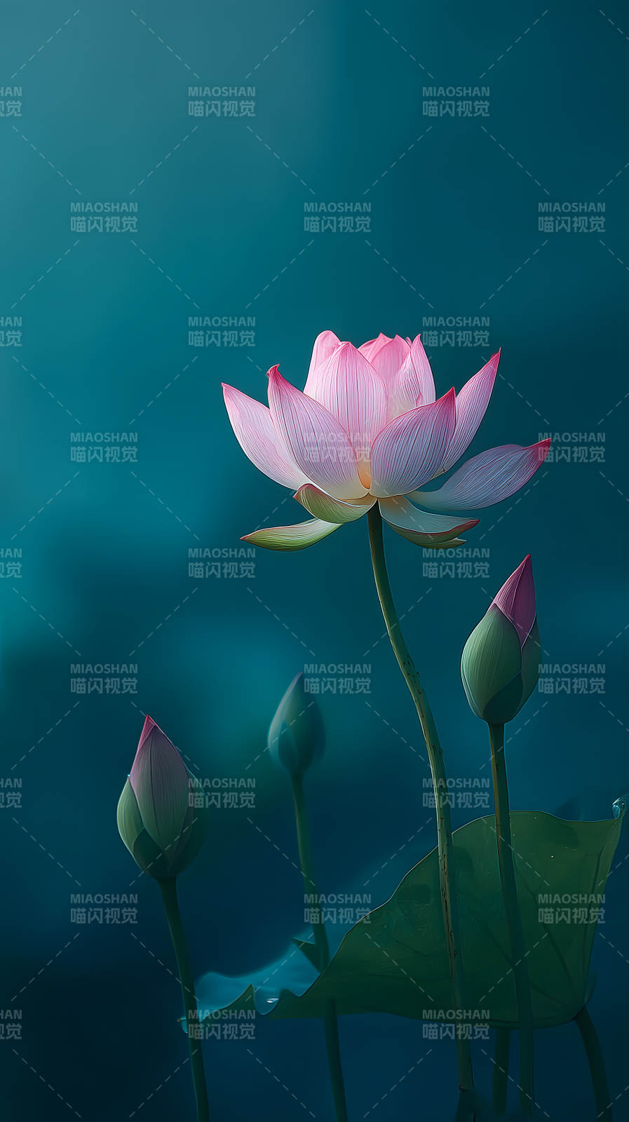 蓮花綻放生機盎然-圖片