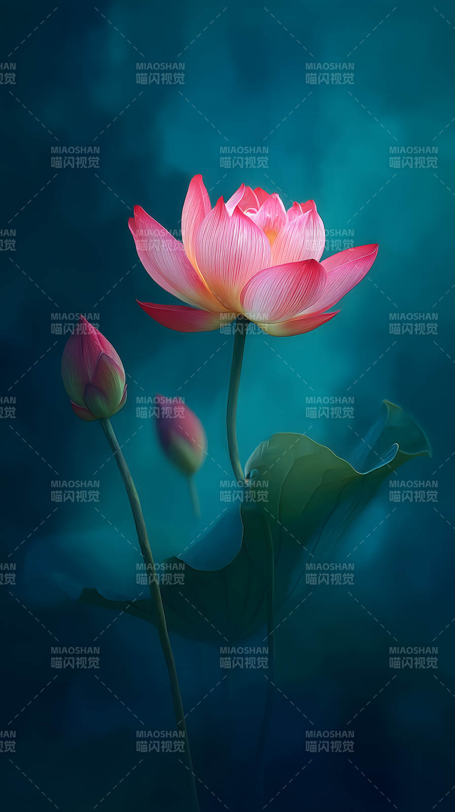 粉色蓮花綻放之美-圖片