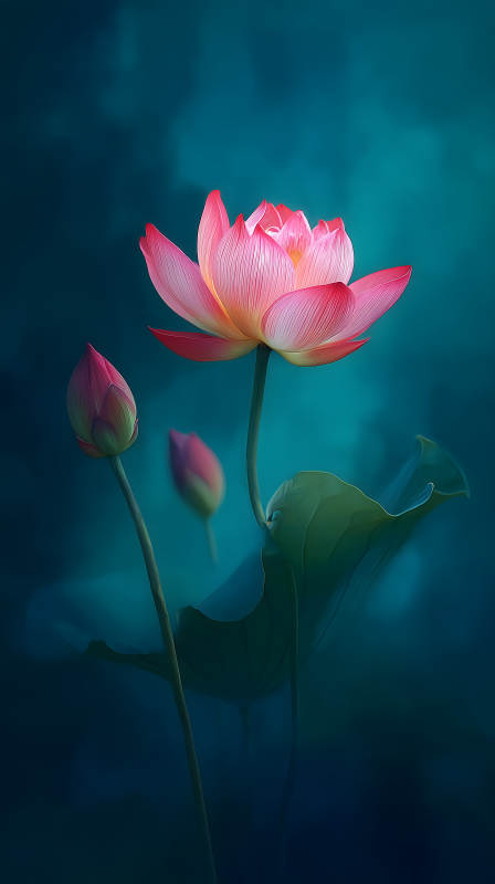 粉色蓮花綻放之美-圖片