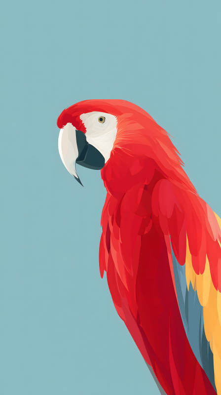 紅鸚鵡頭像特寫-圖片