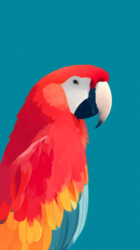 紅鸚鵡特寫頭像-圖片