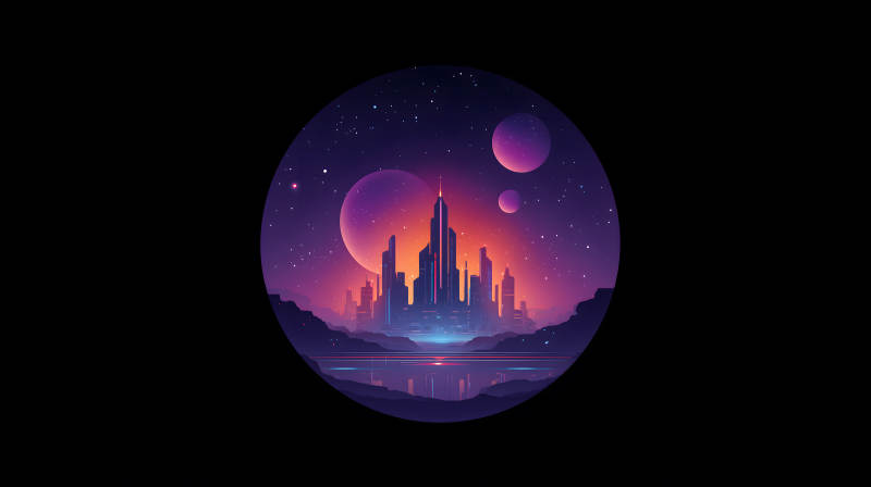 科幻城市夜空-圖片