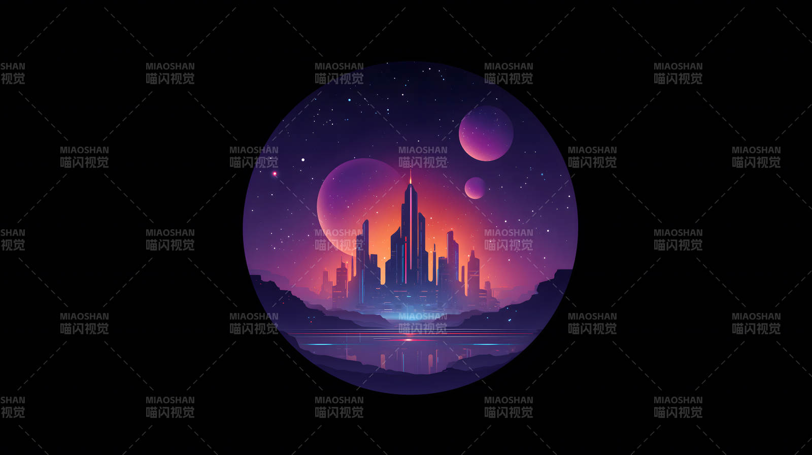 科幻城市夜空-圖片