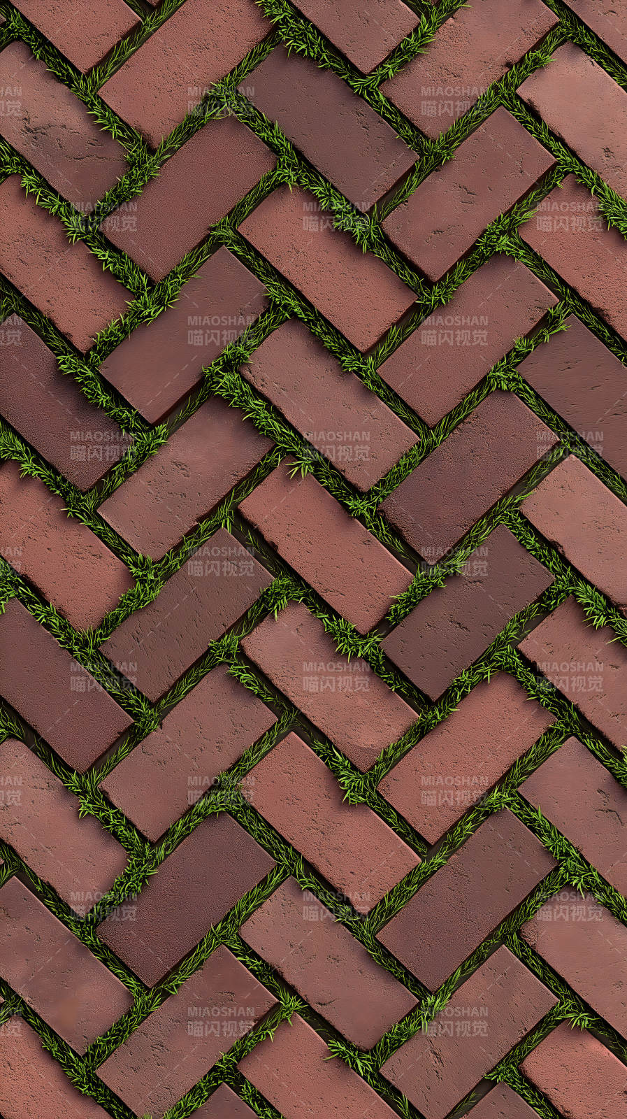 砖块草地图案纹理-图片
