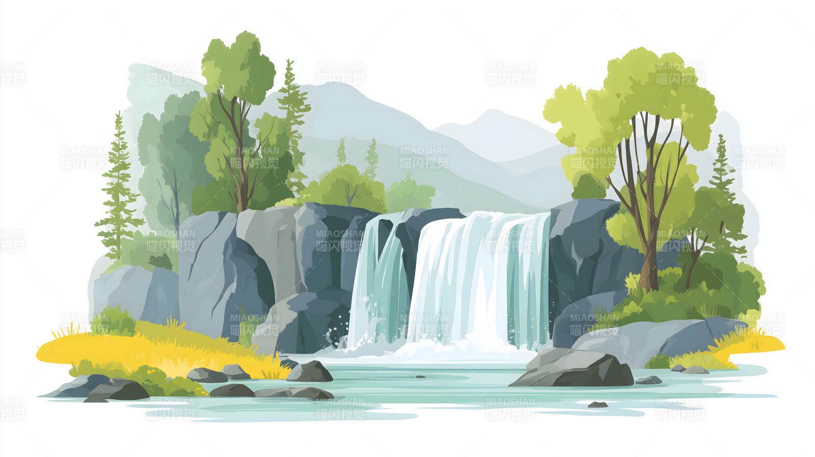 瀑布景色優美環境宜人-圖片