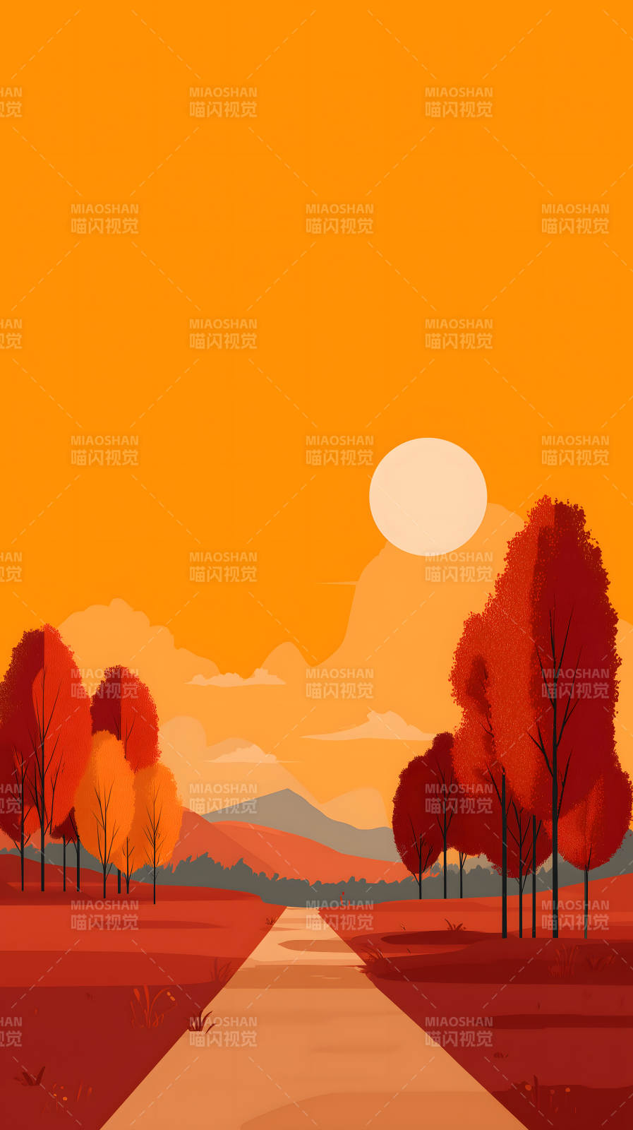 秋日風景溫暖舒適-圖片