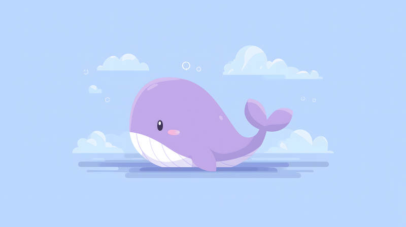 可愛鯨魚在云朵間-圖片