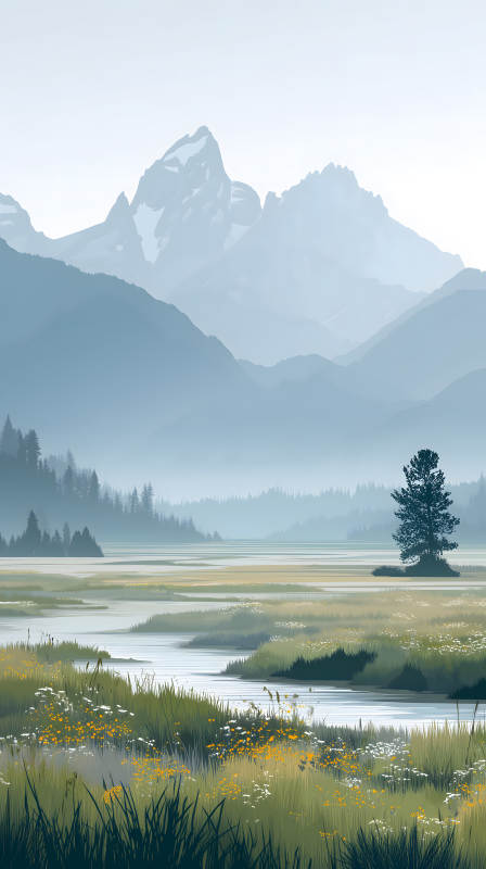 山河風(fēng)景畫意盎然-圖片