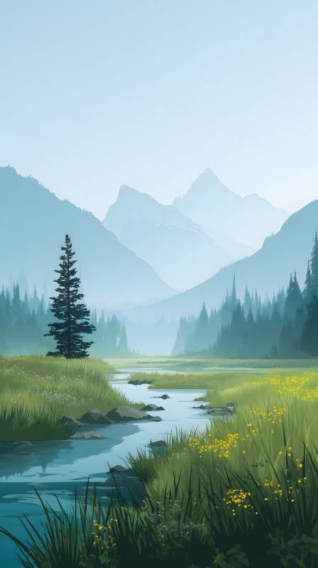 山水風(fēng)景靜謐悠遠(yuǎn)-圖片