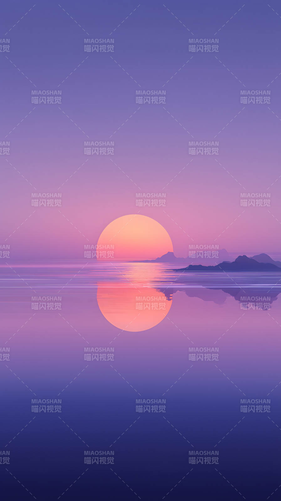 落日余暉湖面美景-圖片