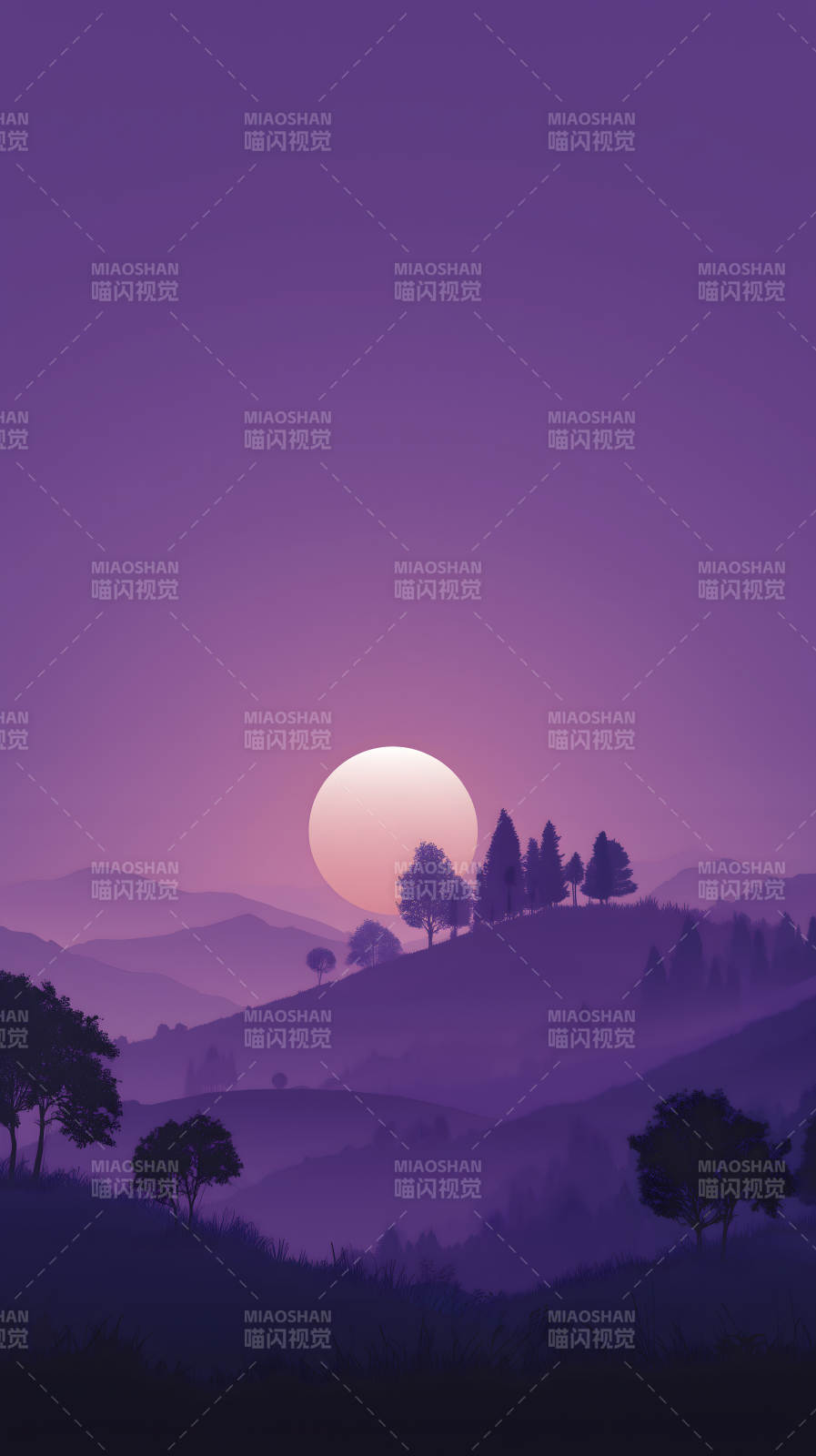 紫霞山巒夕陽無限好-圖片