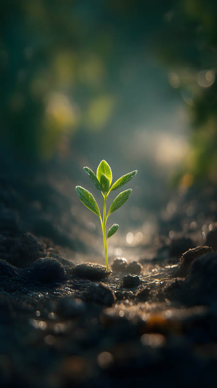嫩芽破土生機(jī)勃勃-圖片