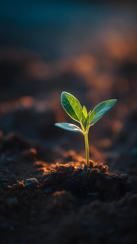 嫩芽破土而出生機勃勃-圖片