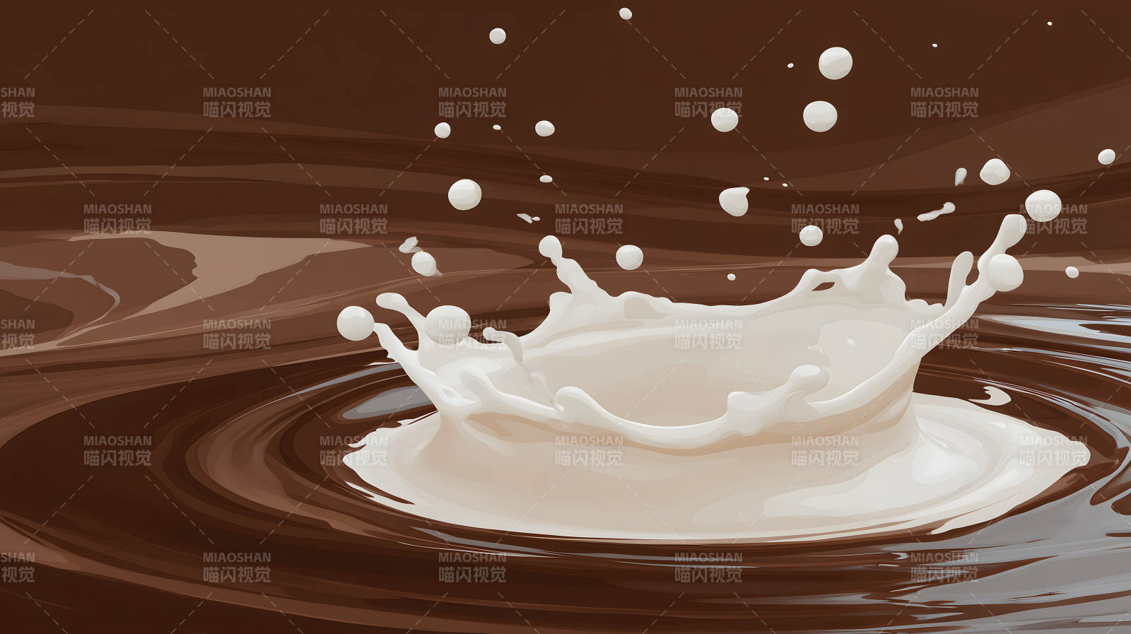 牛奶濺起巧克力-圖片