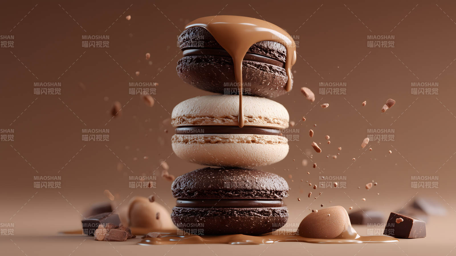 巧克力馬卡龍?zhí)貙?圖片