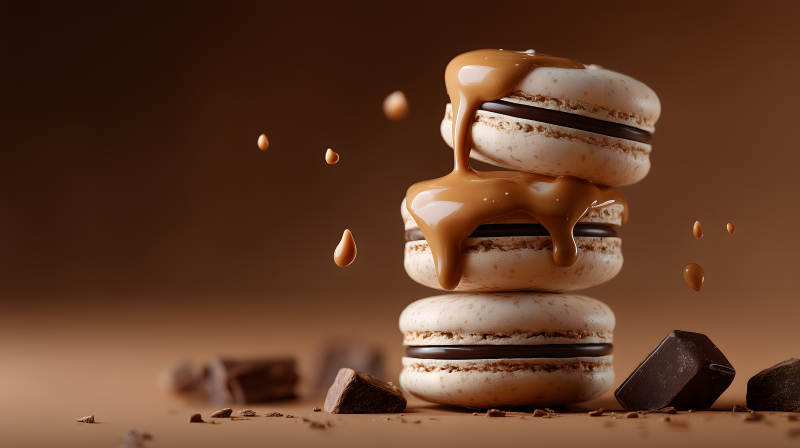 巧克力馬卡龍美味誘人-圖片