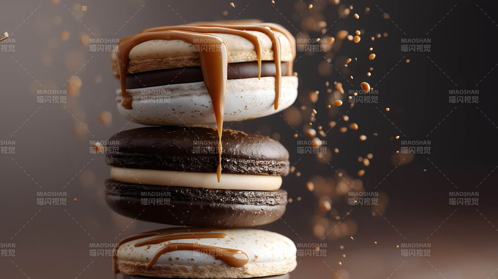 焦糖马卡龙美味诱人-图片