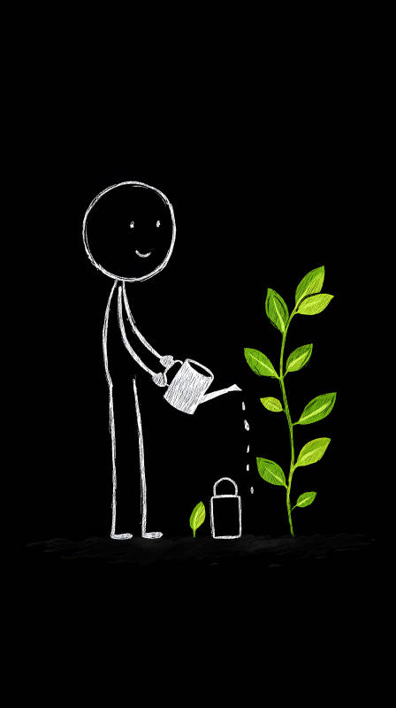 澆水育苗成長希望-圖片