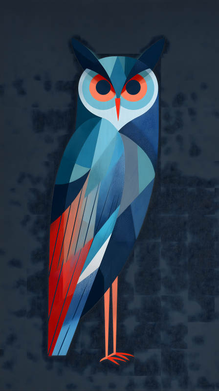 幾何風格貓頭鷹設計-圖片