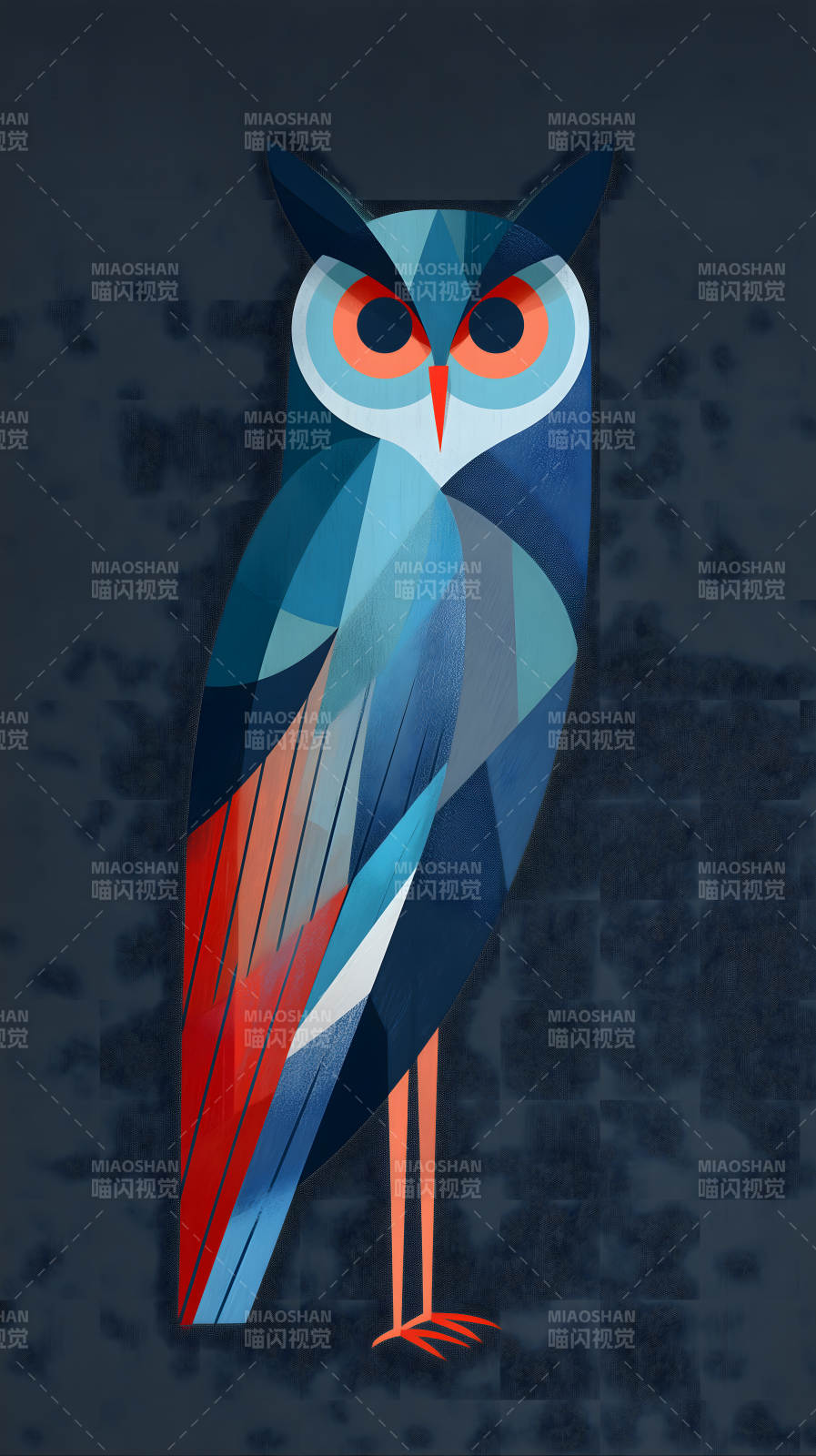 幾何風格貓頭鷹設計-圖片