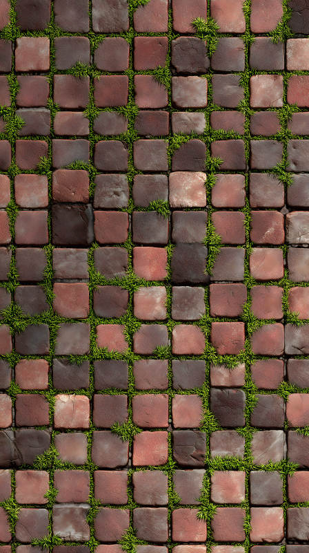 磚塊草地鋪成的地面紋理-圖片