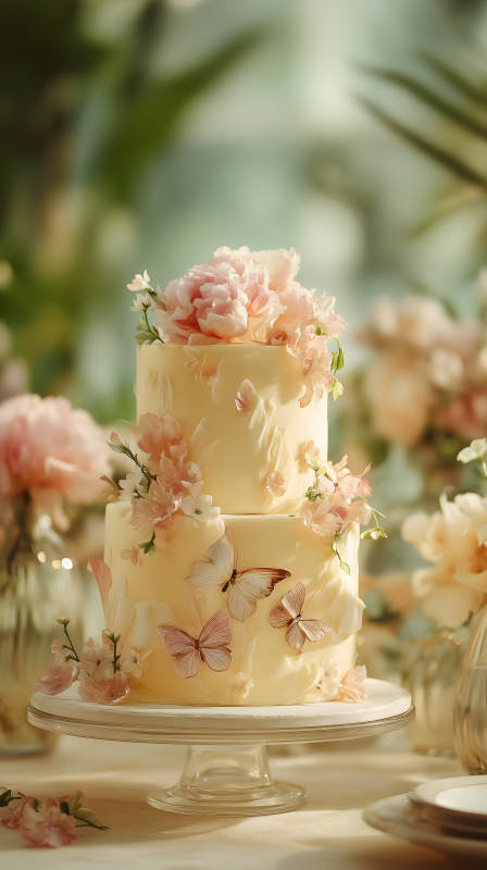 精致蛋糕蝴蝶裝飾-圖片