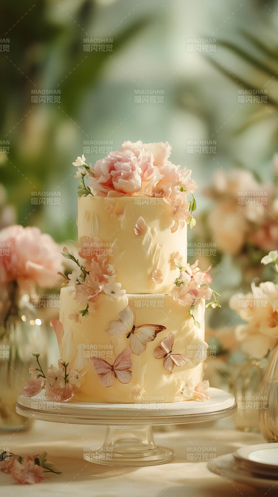 精致蛋糕蝴蝶裝飾-圖片