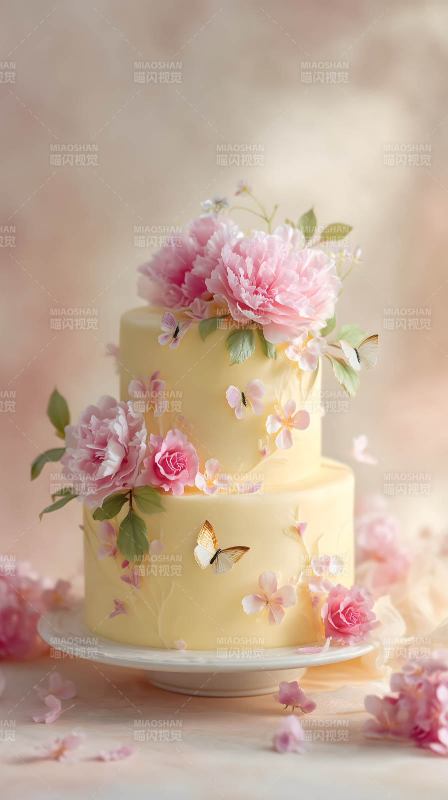 粉色花朵蛋糕-圖片
