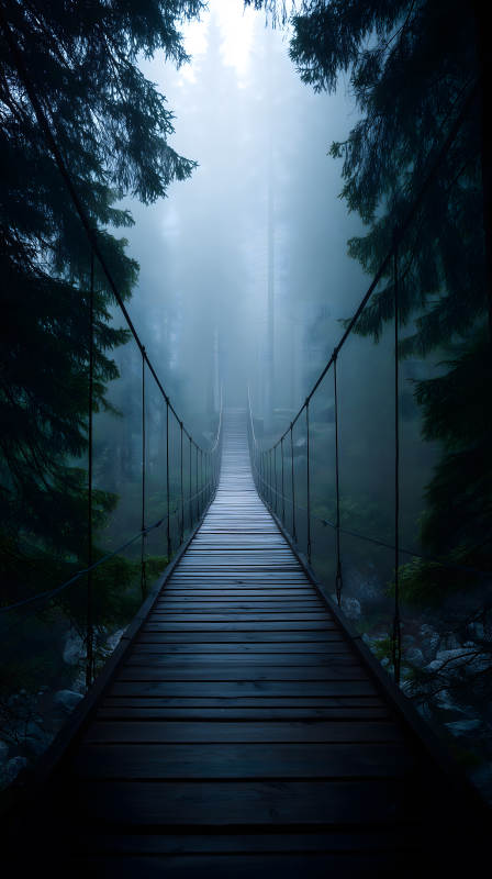 森林迷霧吊橋探險-圖片