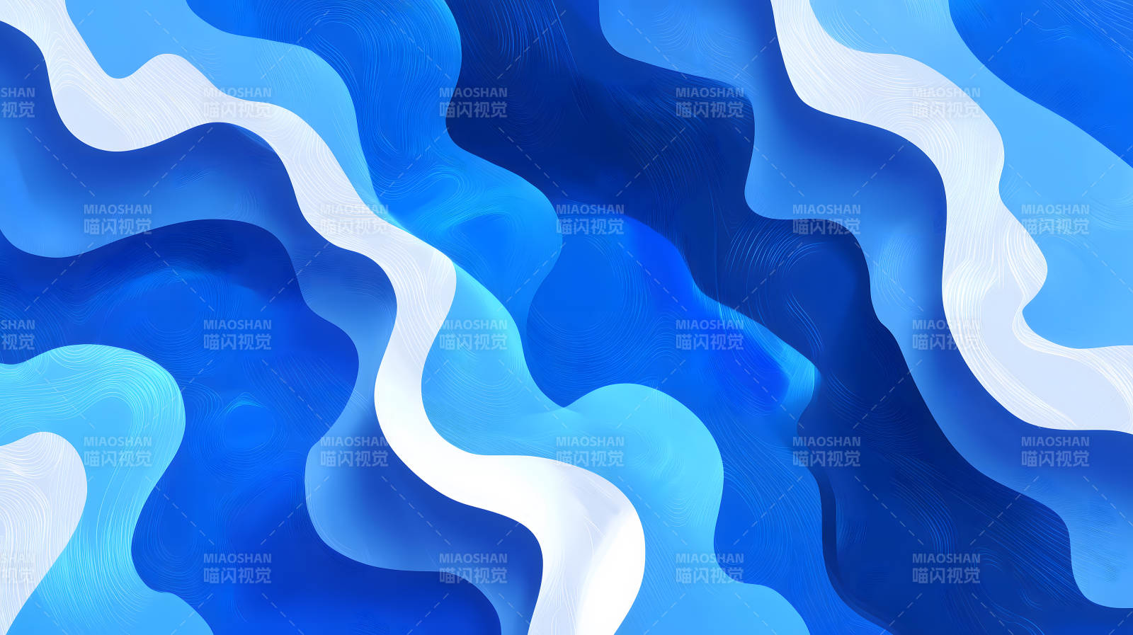 蓝色波浪纹理抽象设计-图片