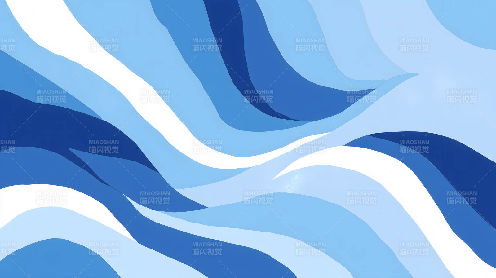 蓝色波浪抽象设计-图片