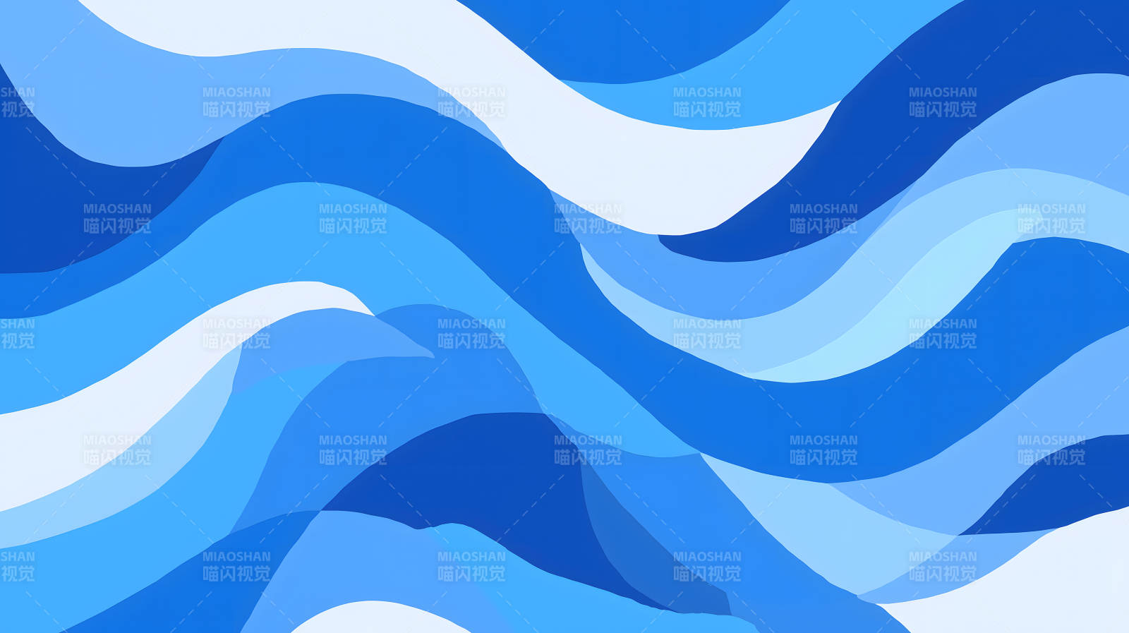 蓝色波浪抽象艺术-图片